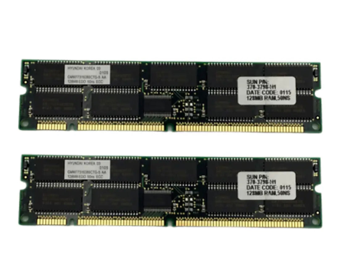 Packung mit 2x SUN 370-3798-H1 EDO DIMM 50NS 128MB 1,35V 168 Pin Speicher