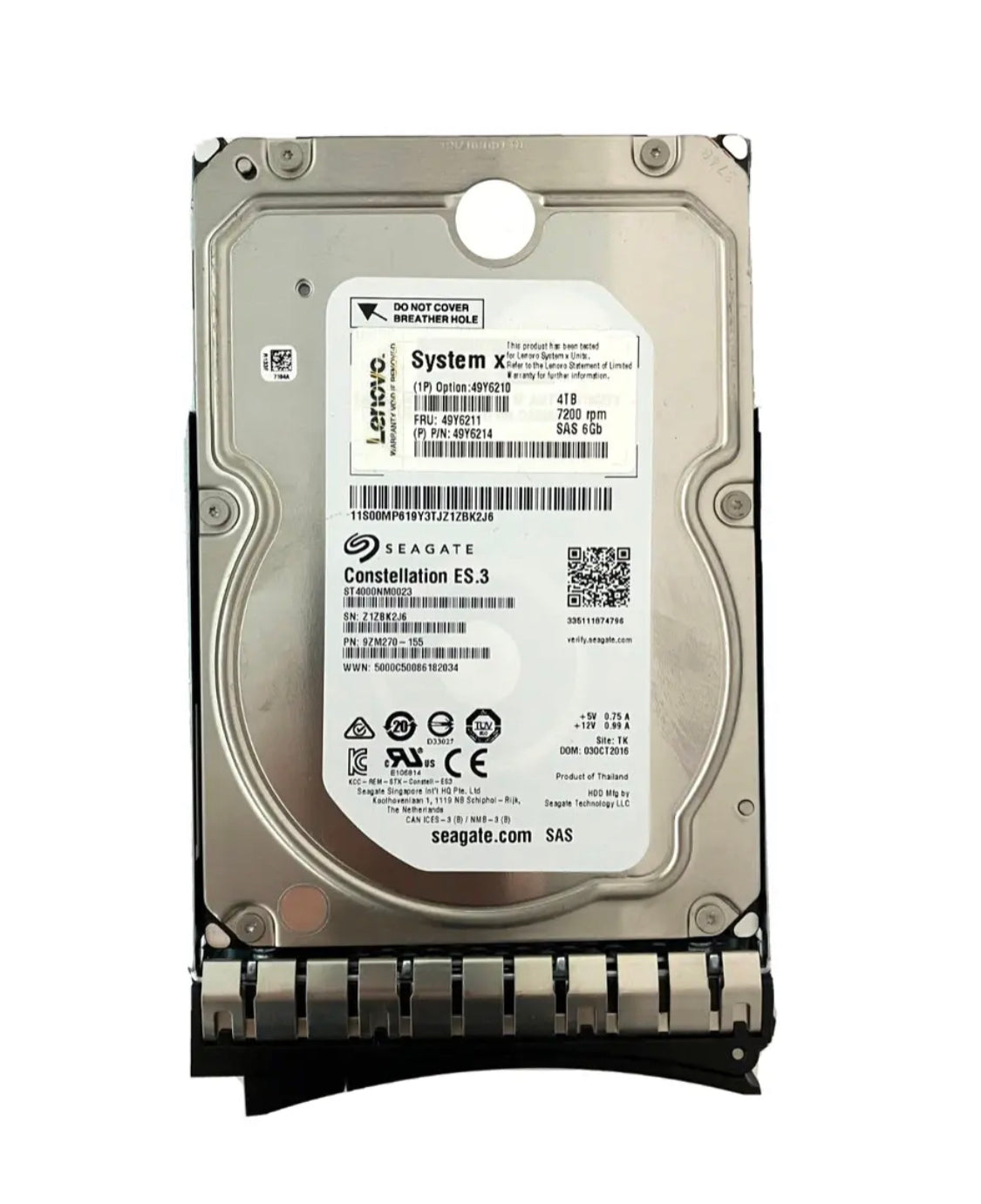 LENOVO 49Y6210 Festplatte 4 TB SAS 6 Gbit/s 3,5 Zoll 49Y6214 512 b/s