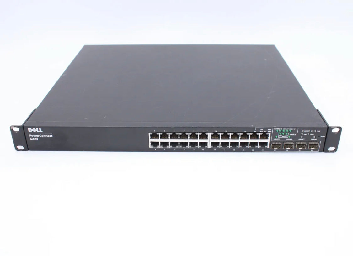 Коммутатор Dell PowerConnect 6224, 24 порта Gigabit Ethernet, 10/100/1000, 4 порта SFP