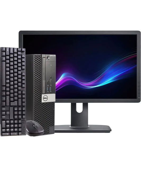 Настольный компьютер Dell 8 ГБ ОЗУ 240 ГБ твердотельный накопитель 20-дюймовый ЖК-дисплей Windows 10 Веб-камера Wi-Fi