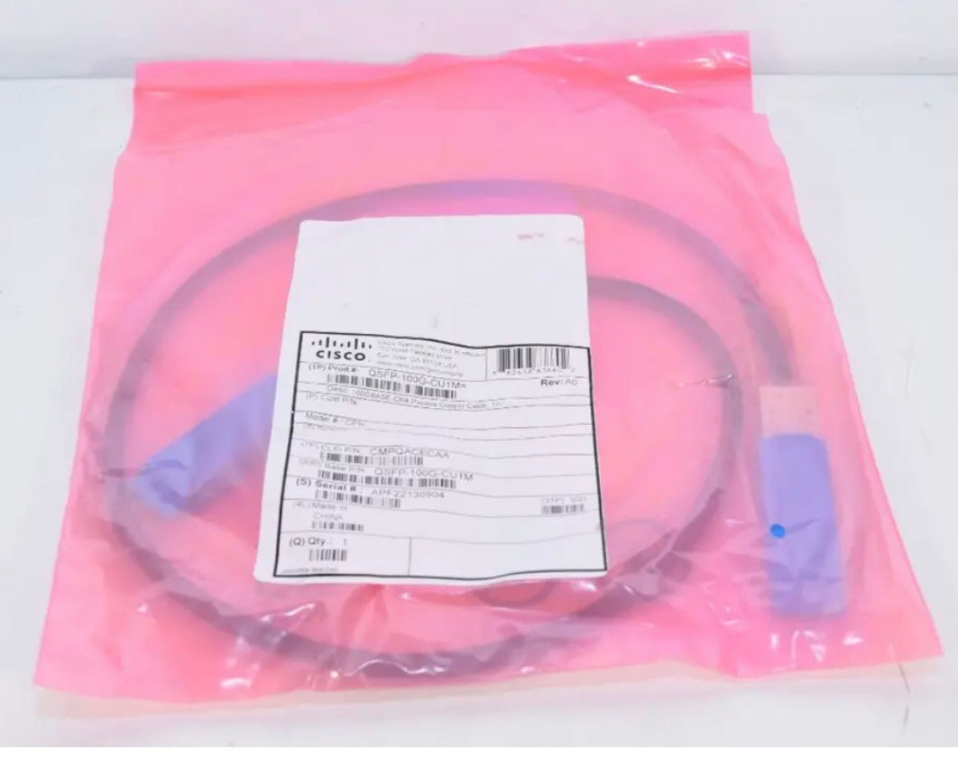 Cisco 100GBASE-CR4 passives Kupfer-Direct-Attach-Kabel, QSFP-100G-CU1M, generalüberholt, Original