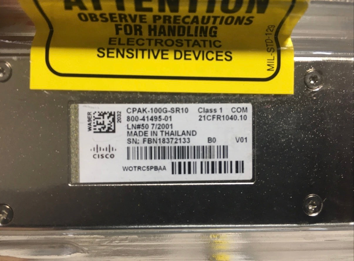 New Cisco CPAK-100G-SR10 Cisco CPAK 100GBASE-SR10 Module 800-41495-03 MMF #M2