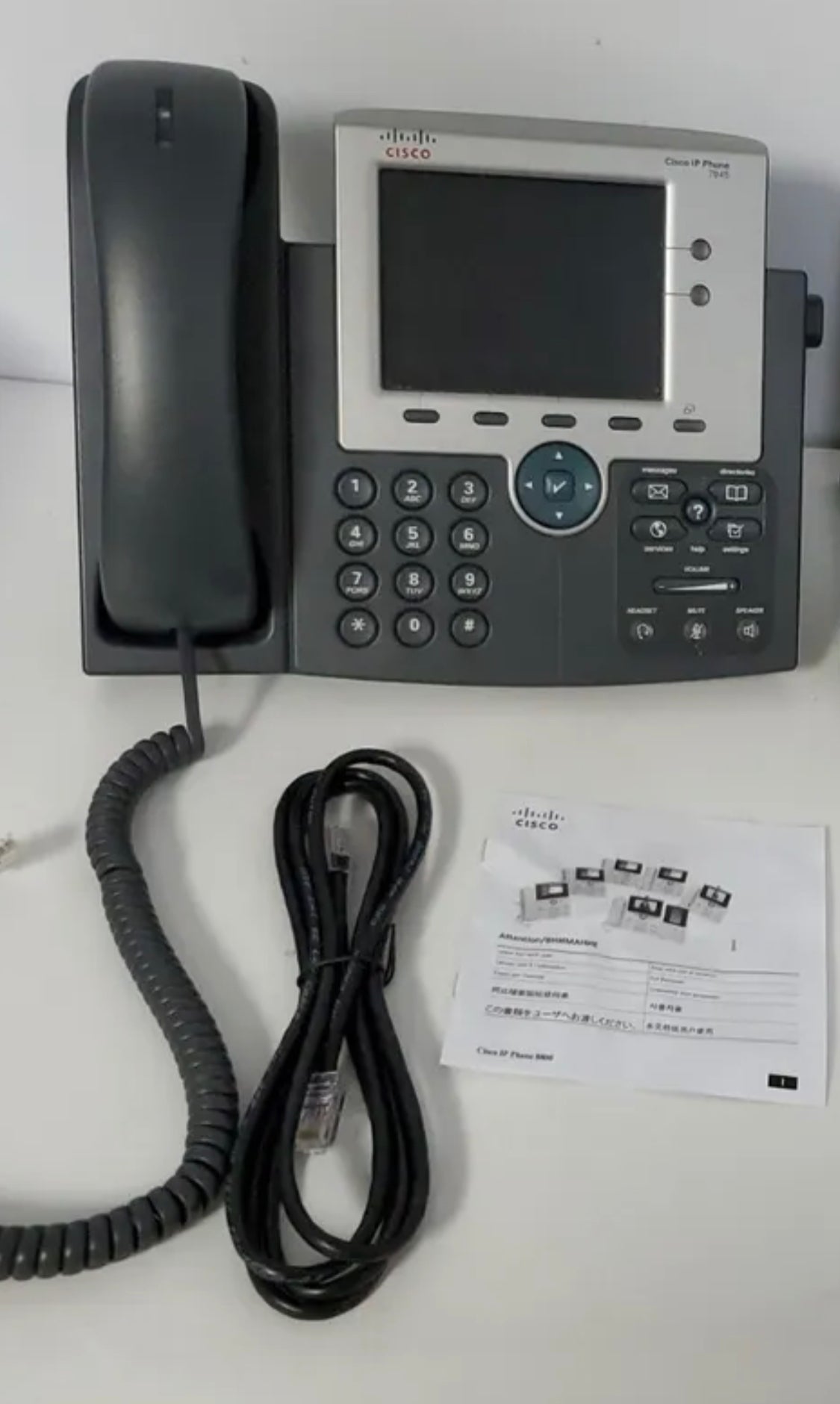 Cisco IP-Telefon CP-7945G Multiline-Farb-Gigabit-Telefon mit Ständer und Hörer