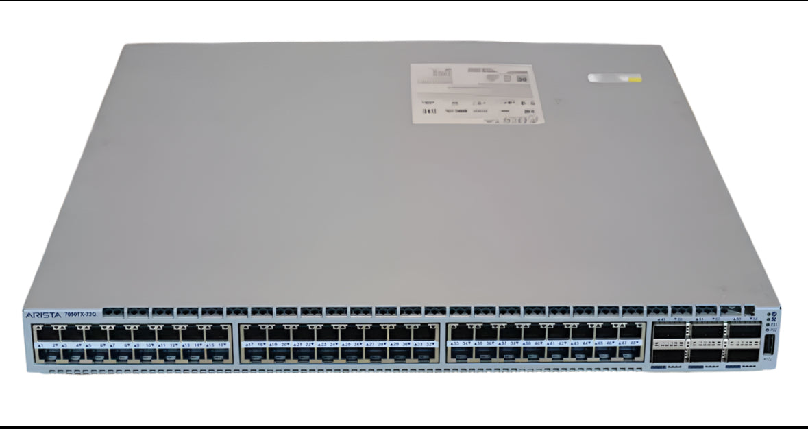 Arista DCS-7050TX-72Q-R 48 Port 10GBASE-T 6x 40G QSFP+ Back to Front airflow Switch