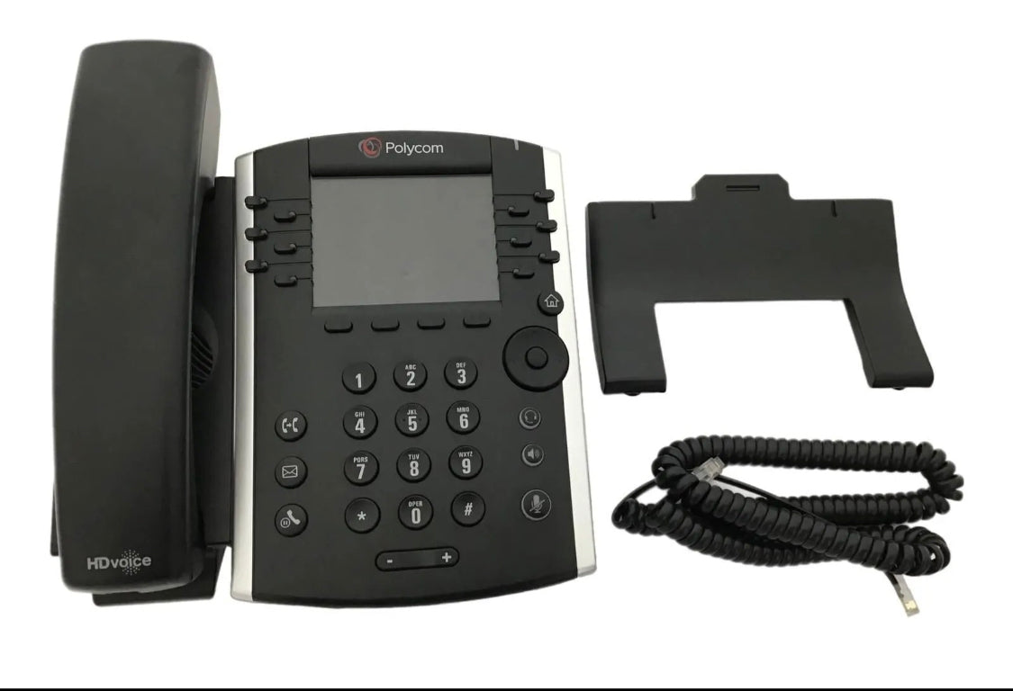 Polycom IP-Gigabit-Telefon, PoE-Telefon mit Mobilteil und Ständer. POE-VoIP-getestet