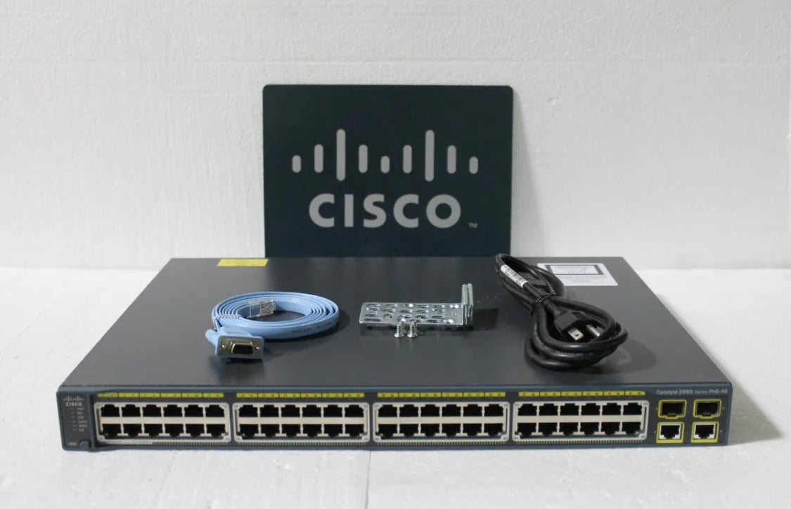 Cisco Catalyst 2960 WS-C2960-48PST-L Rackmontierbarer Switch mit 48 Ports