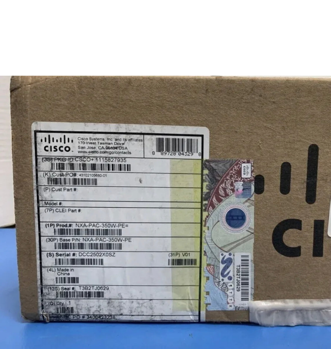 Cisco NXA-PAC-350W-PE Nexus AC-Netzteil-Port-Seitenauslass für Catalyst Switch