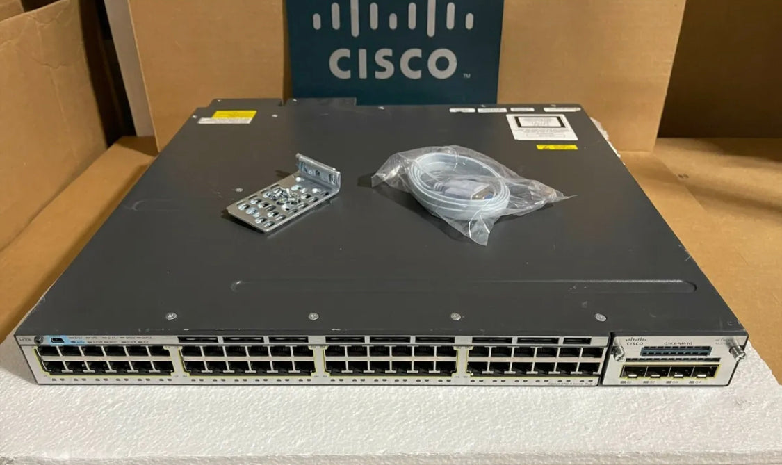 Cisco WS-C3750X-48PF-S 48-Port-Gigabit-IP-Basis-Switch mit DUAL POWER