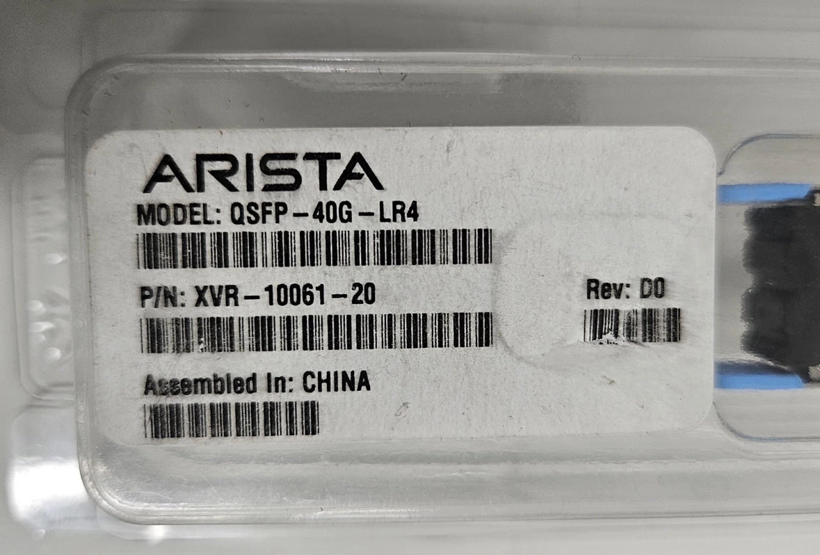 NEW Arista QSFP-40G-LR4 XVR-10061-20 40GBASE-LR4 QSFP+ 1310nm Optic SFP Transceiver