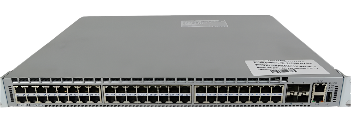 Arista DCS-7048T-AF 48 портов 100/1000BASE-T (RJ-45) + 4 порта SFP+ с F на R Воздушный поток