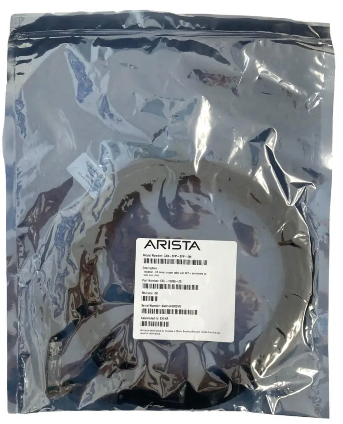 ARISTA CAB-SFP-SFP-5M 10BASE TWINAX МЕДНЫЙ КАБЕЛЬ CBL-10006-20