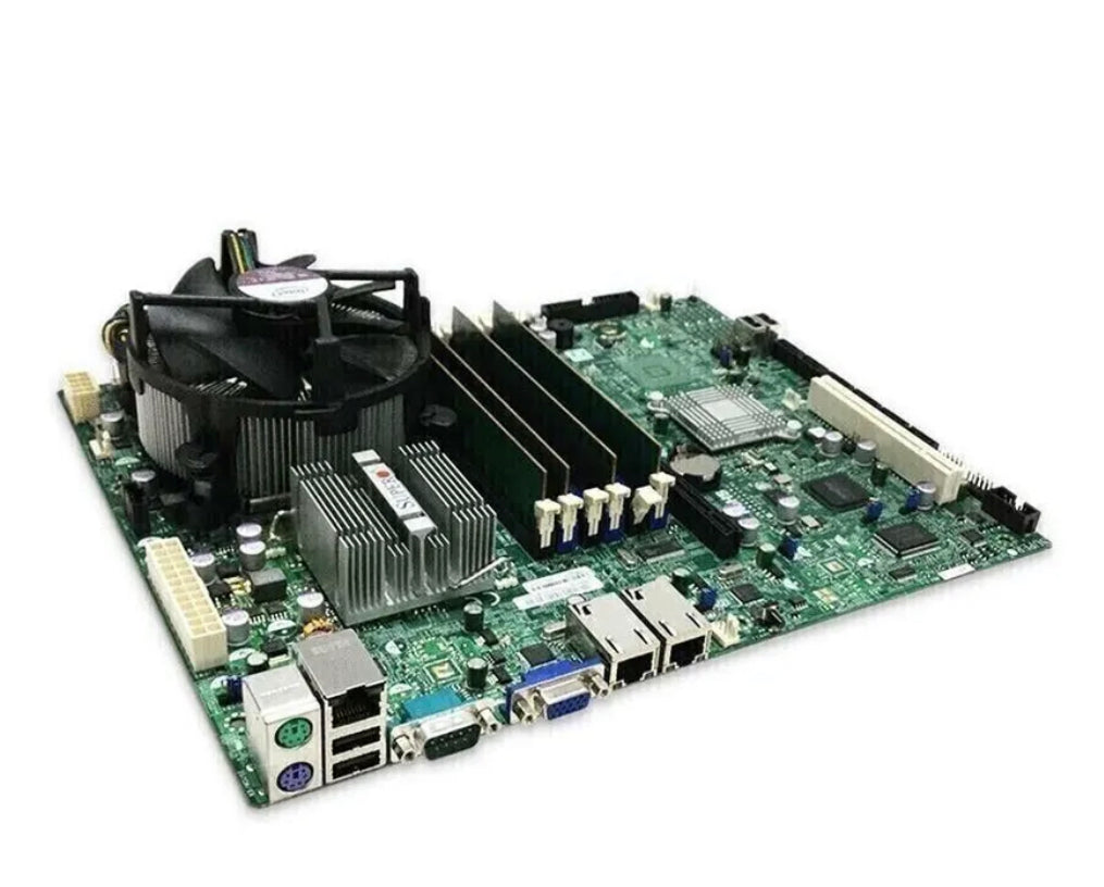 Supermicro X8STI-F ATX LGA 1366 Motherboard mit X5570 8 GB Speicher und Kühlkörper