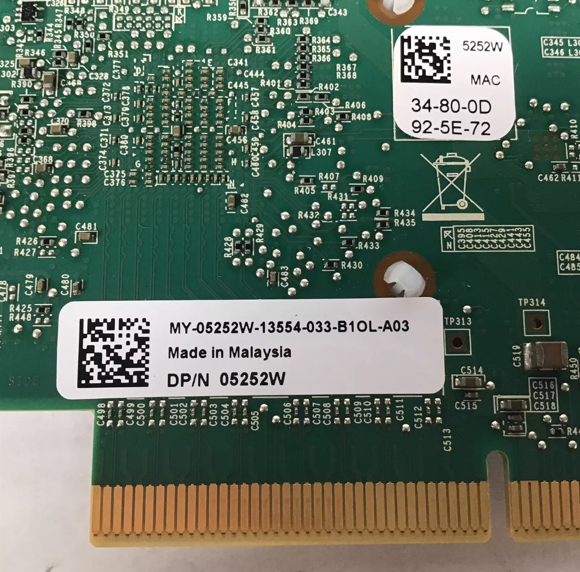 Dell 5252W QLogic 10Gb SFP+ Dual Port QL41112HFCU-DE Network PCIe Card w/ 2x SFP