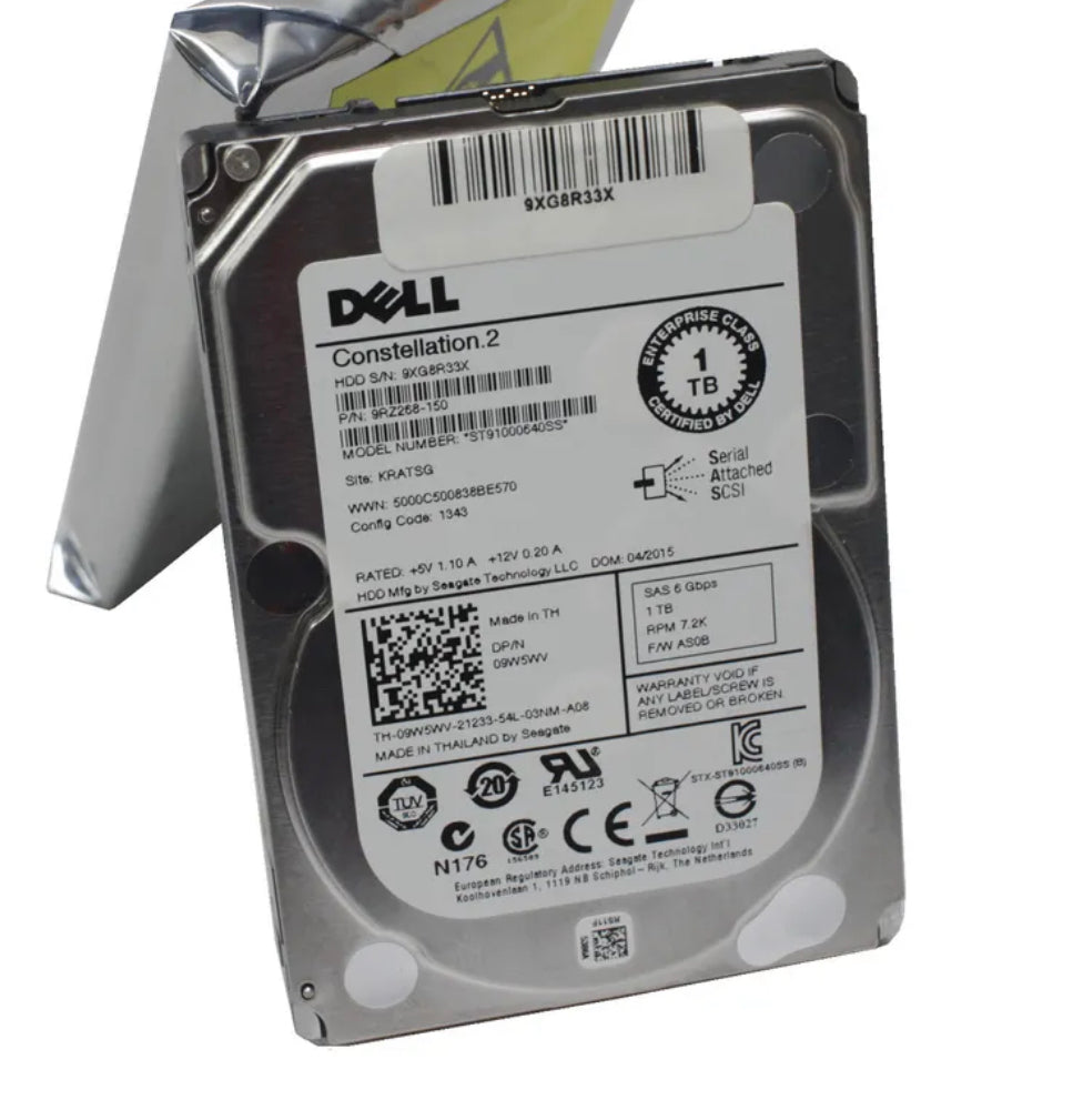 Жесткий диск DELL 1 ТБ SAS 2,5 дюйма 7,2K 6 Гбит/с ДЛЯ 630 T630 R730 R730XD R620 09W5WV