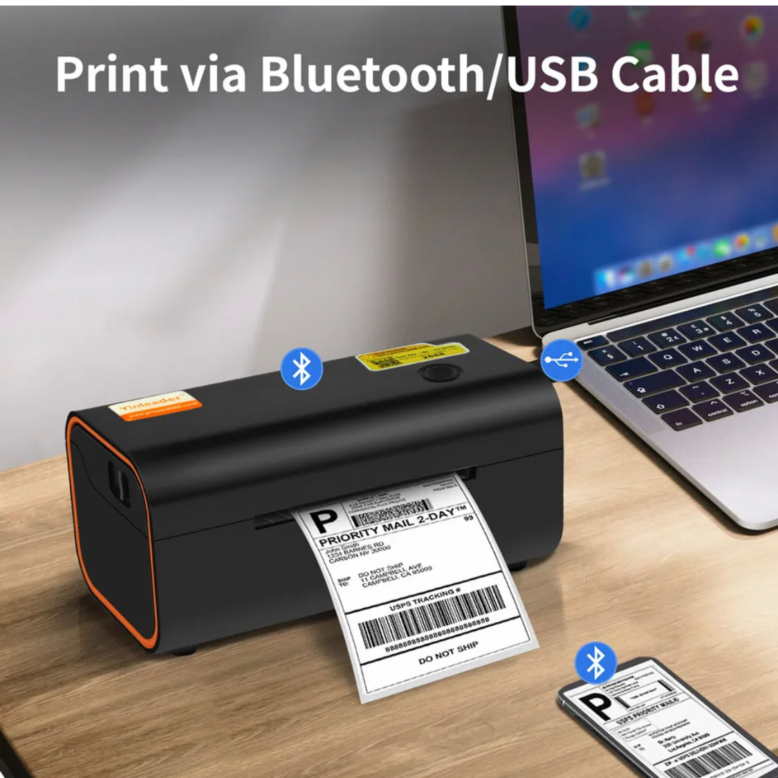 Термопринтер этикеток 4x6, транспортировочная этикетка и Bluetooth для Amazon, UPS FedEx