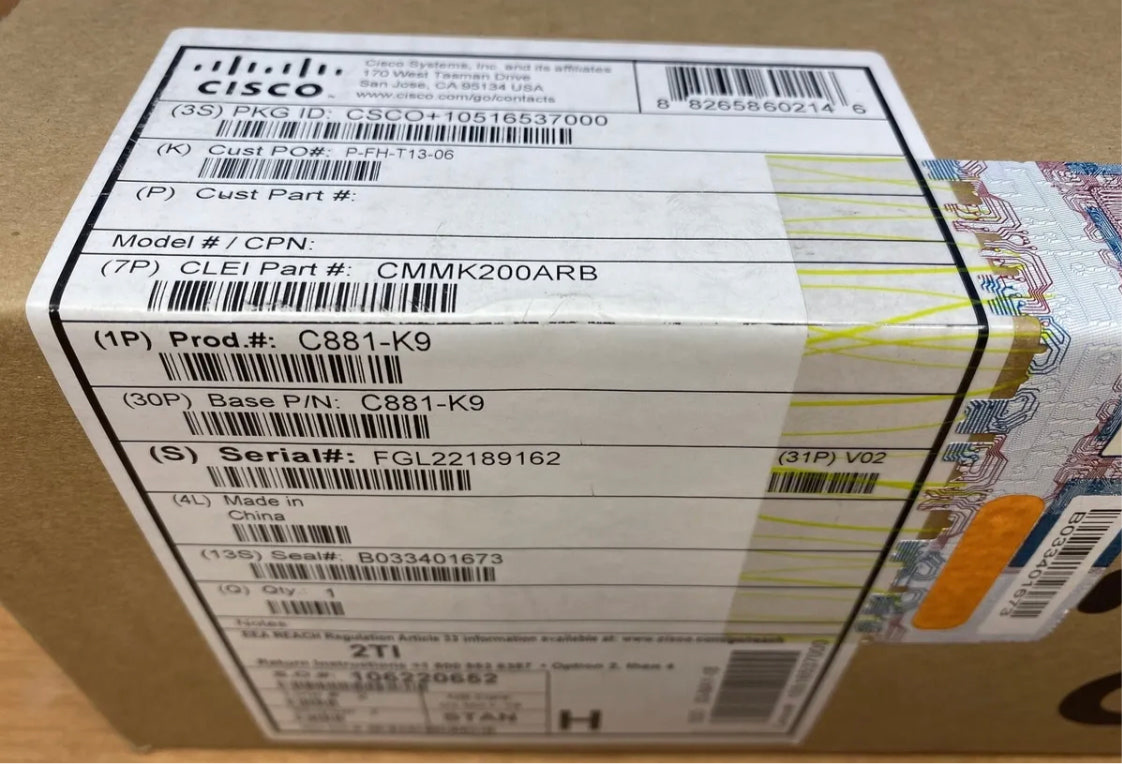 NEUER CISCO C881-K9 V02 INTEGRIERTER DIENST-ROUTER DER CISCO 800-SERIE