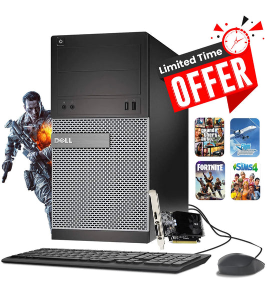 Игровой компьютер Dell Core i5-4570, 16 ГБ ОЗУ, твердотельный накопитель M.2 емкостью 1 ТБ и 512 ГБ NVIDIA Geforce GT 1030 DDR5 Win10