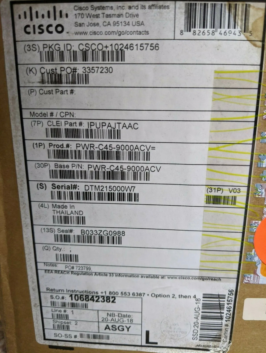 NEUES PWR-C45-9000ACV – Cisco 9000-Watt-Netzteil für Switches der Catalyst 4500-Serie