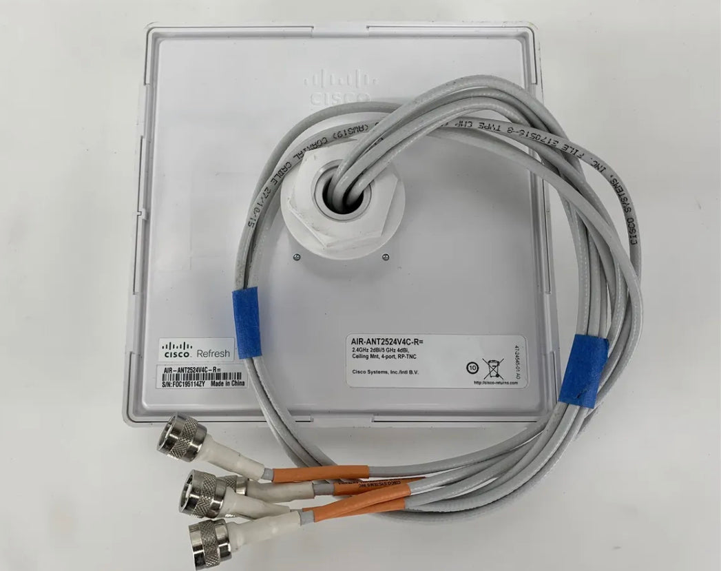 Cisco AIR-ANT2524V4C-R= 2,4 GHz 2 dBi/5 GHz 4 dBi Deckenmontage-4-Port-RP-TNC-Antenne