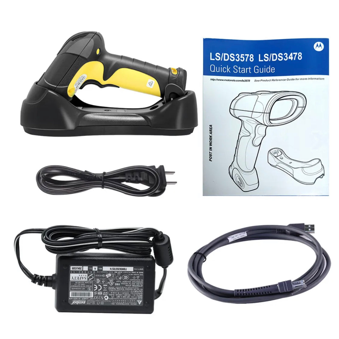 NEU Symbol Motorola LS3578-FZ Kabelloser Barcodescanner + USB-Dockingstation
