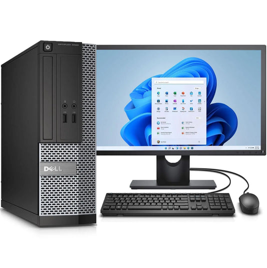 DELL Windows 11 Pro Desktop Computer 16GB 2TB HDD Quad Core i5 PC 22" MONITOR