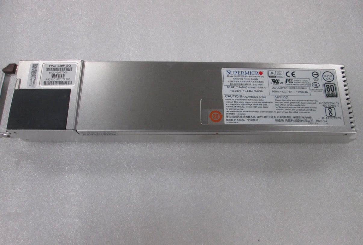 SUPERMICRO PWS-920-SQ 920W POWER SUPPLY 80 PLUS PLATINUM
