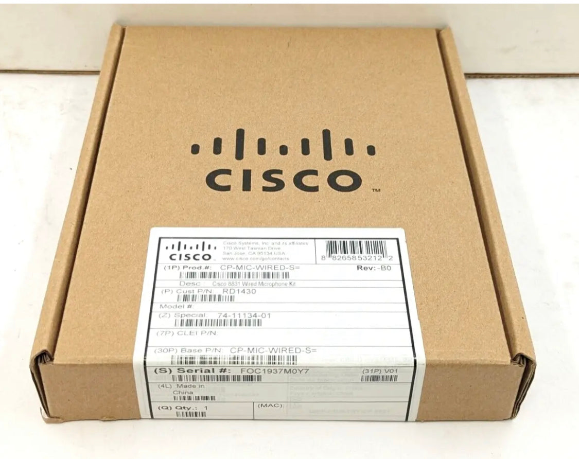 New/Sealed Cisco CP-MIC-WIRED-S= Microphone for CP-8831 ( SET 2x MICs )