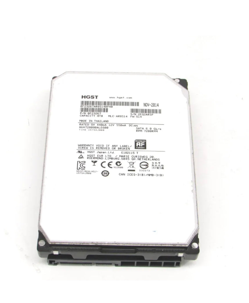 Жесткий диск HGST Ultrastar HUH728080ALE600, 8 ТБ, SATA, 6 Гбит/с, 7,2 об/мин, 3,5 дюйма, класс A