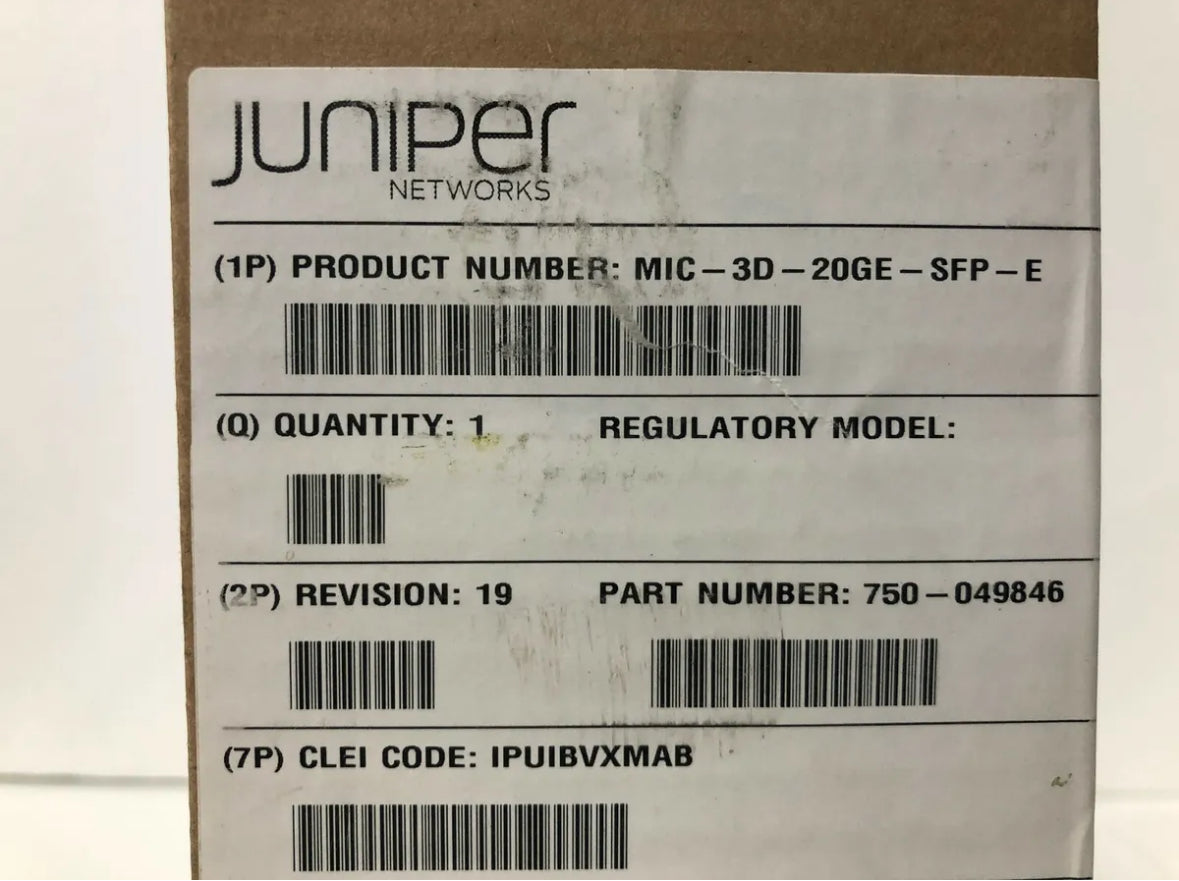 NEW Juniper MIC-3D-20GE-SFP-E 20-Port Gigabit Ethernet Expansion Module