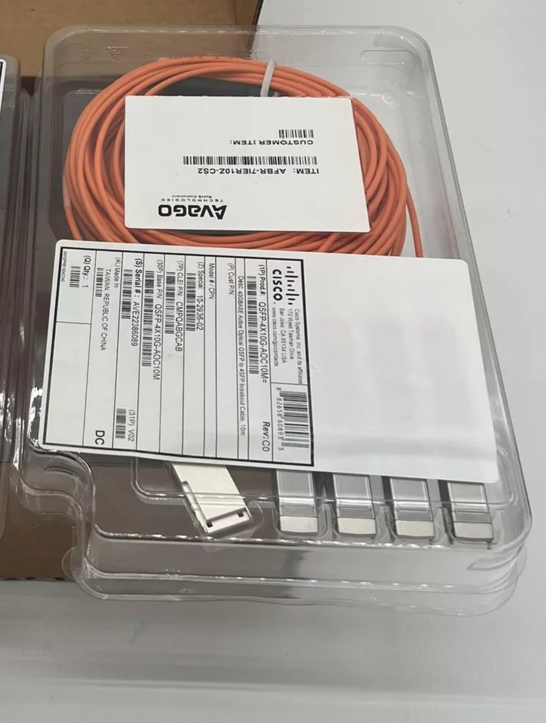 New Cisco QSFP-4X10G-AOC10M QSFP+ to 4 SFP+ AOC AFBR-7IER10Z