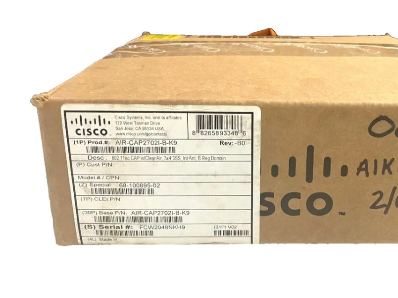 CISCO AIR-CAP2702I-B-K9 AIRNET WIRELESS ACCESS POINT V02 PoE (PG) NEW