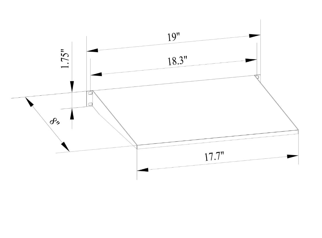 Raising Cantilever Server Shelf Vented Shelf Rack Mount 19" 1U 8" Deep Aluminum