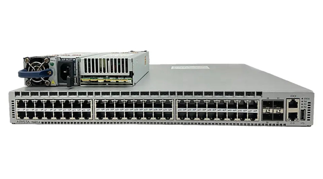 Arista 7048T-A 48 Port RJ45 1G Switch Back 2 Front Dual PSU | 4x 1/10GbE SFP+