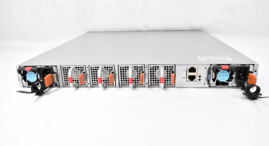 DELL S4128F-ON 28X 10GBE SFP+ & 2X 100GBE QSFP28 PORT SWITCH W/ 2X AC PSU & FANS