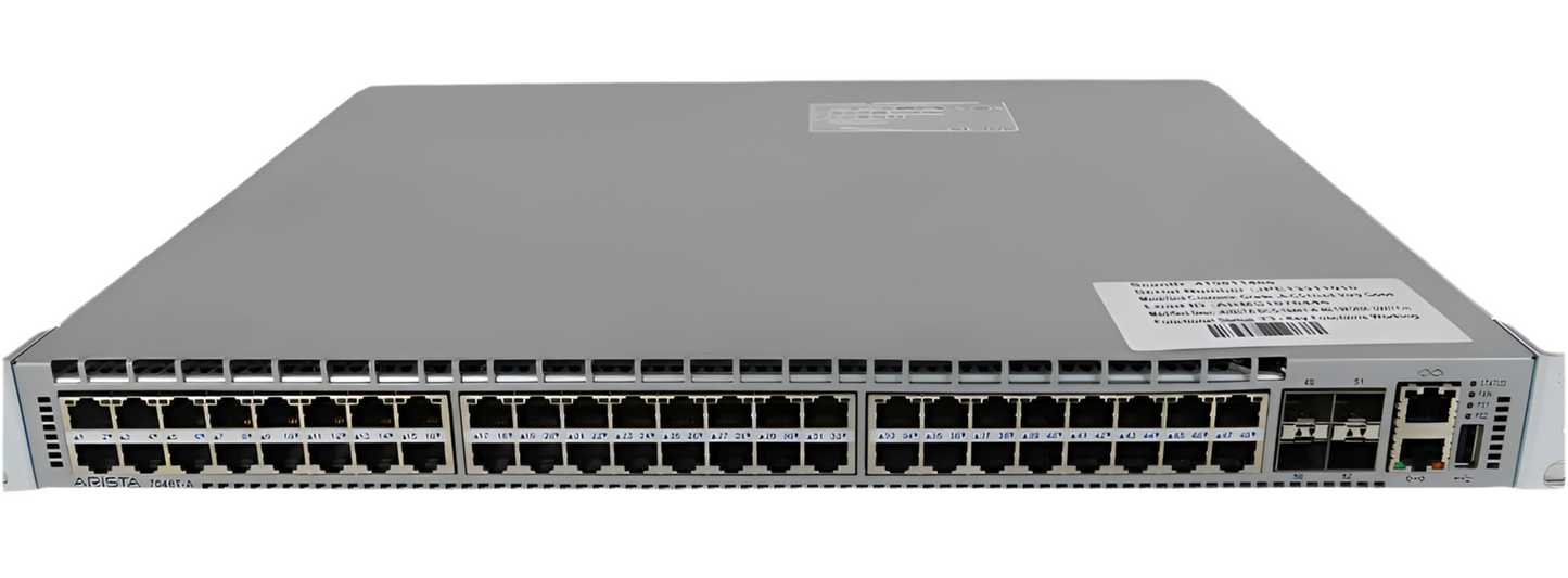 Arista DCS-7048T-A-R 48-Port 100/1000 RJ45 + 4x SFP+ Switch (Rear-Front Airflow)