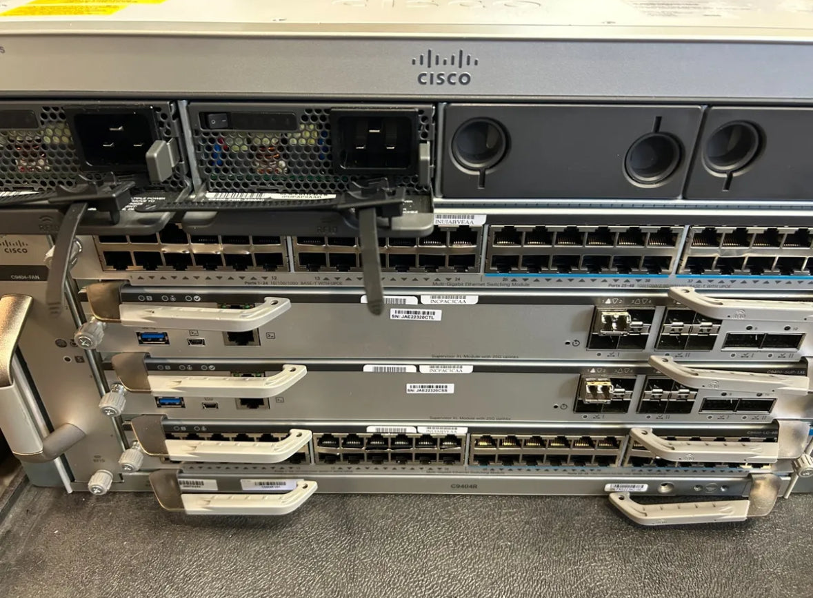 Cisco C9404R= 2x C9400-SUP-1XL, 2x LC-48UX, 2X 3200 PWR - New Cond Tested Warranty!