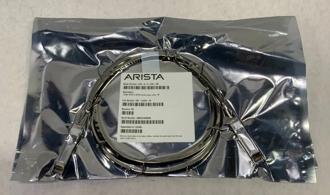 Arista CAB-S-S-25G-2M 25GbE SFP25 to SFP25 2M Twinax Copper Direct Attach Cable