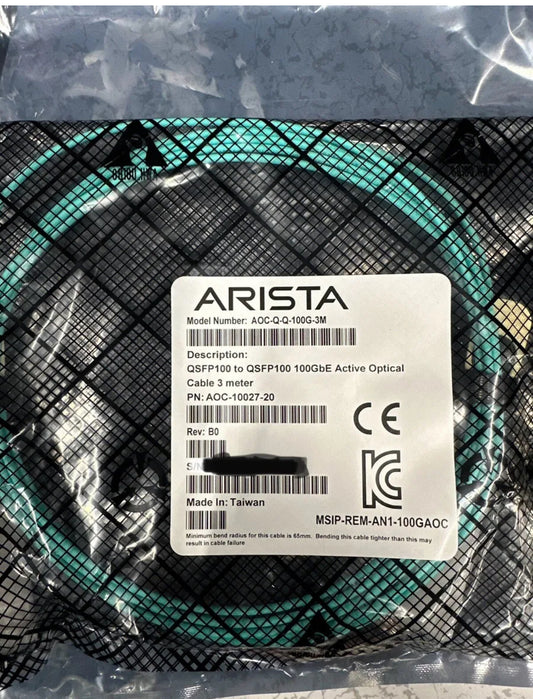 ARISTA 3M QSFP28-AOC-3M Juniper Networks Compatible 100G QSFP28 AOC