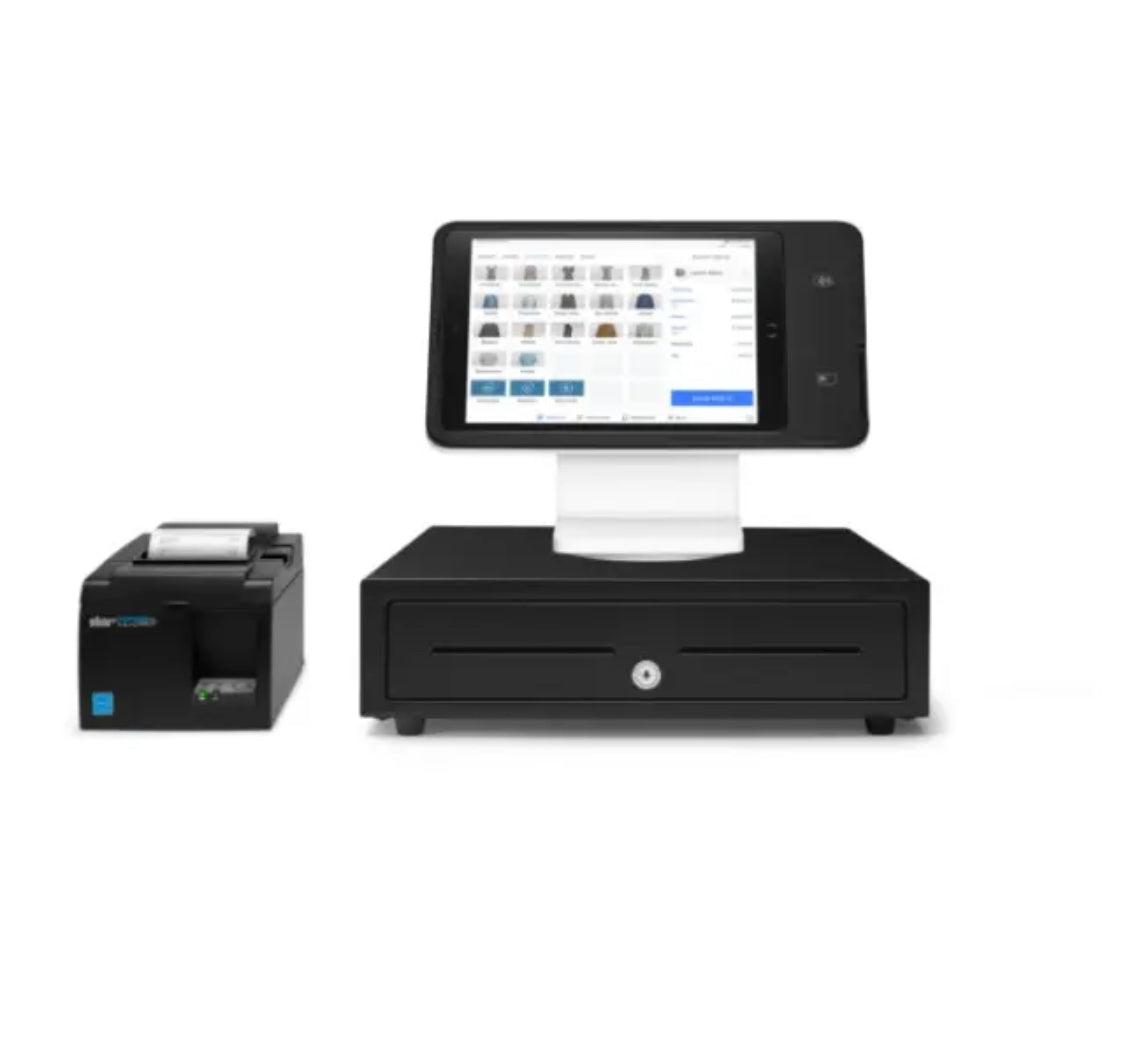 Square POS system with iPad, cash drawer, stand, receipt printer