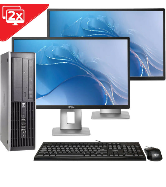 HP Desktop Computer PC Intel i5 16GB Ram 2TB 512GB SSD, Dual 19 inch LCD display Wi-Fi Windows 10