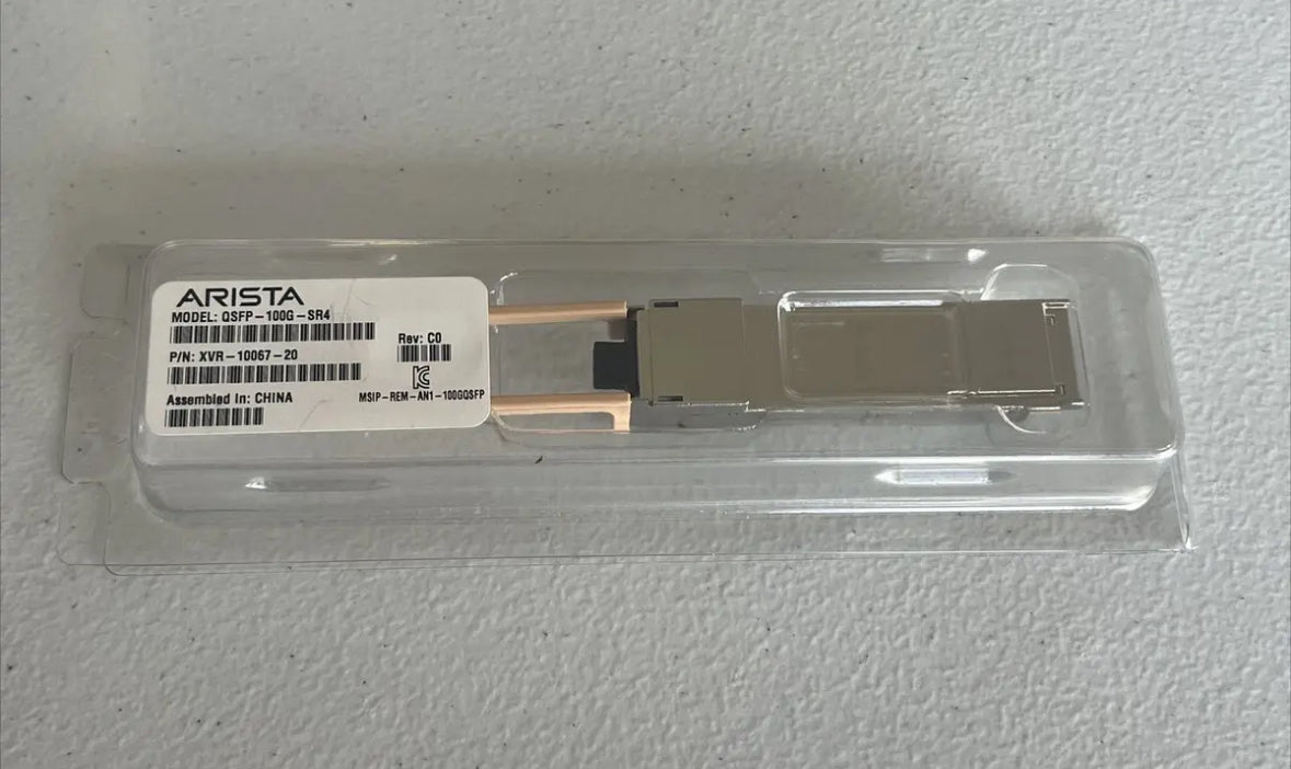 NEW Arista QSFP-100G-SR4 100G Transceiver Module P/N XVR-10067-20 Multi-Mode Fiber