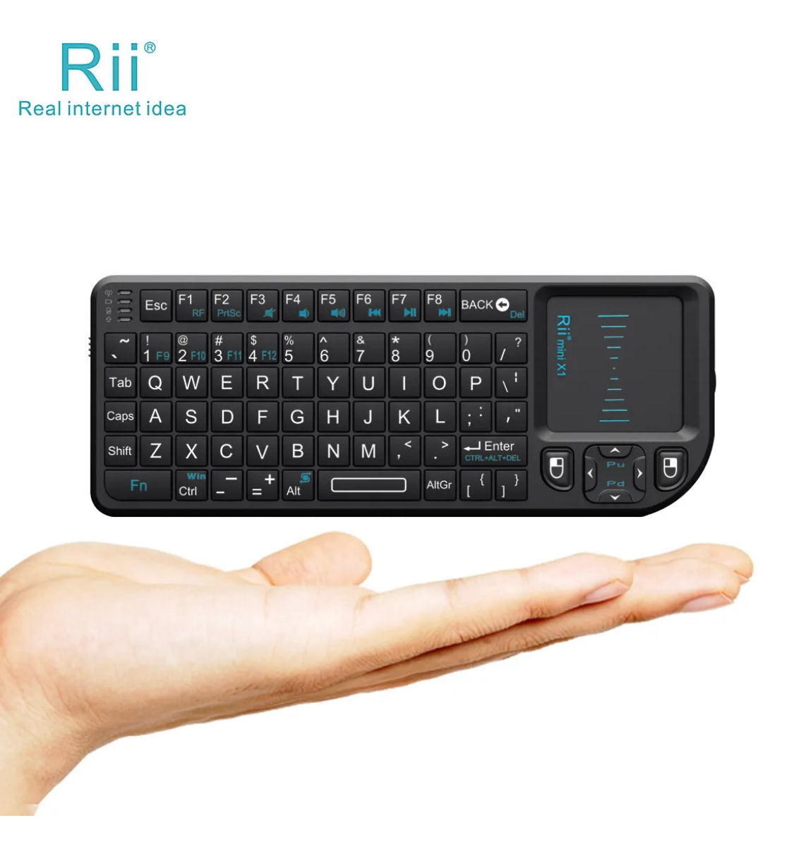 Rii tek X1 Mini 2.4G Black Wireless Keyboard with Mouse Touchpad Remote Control