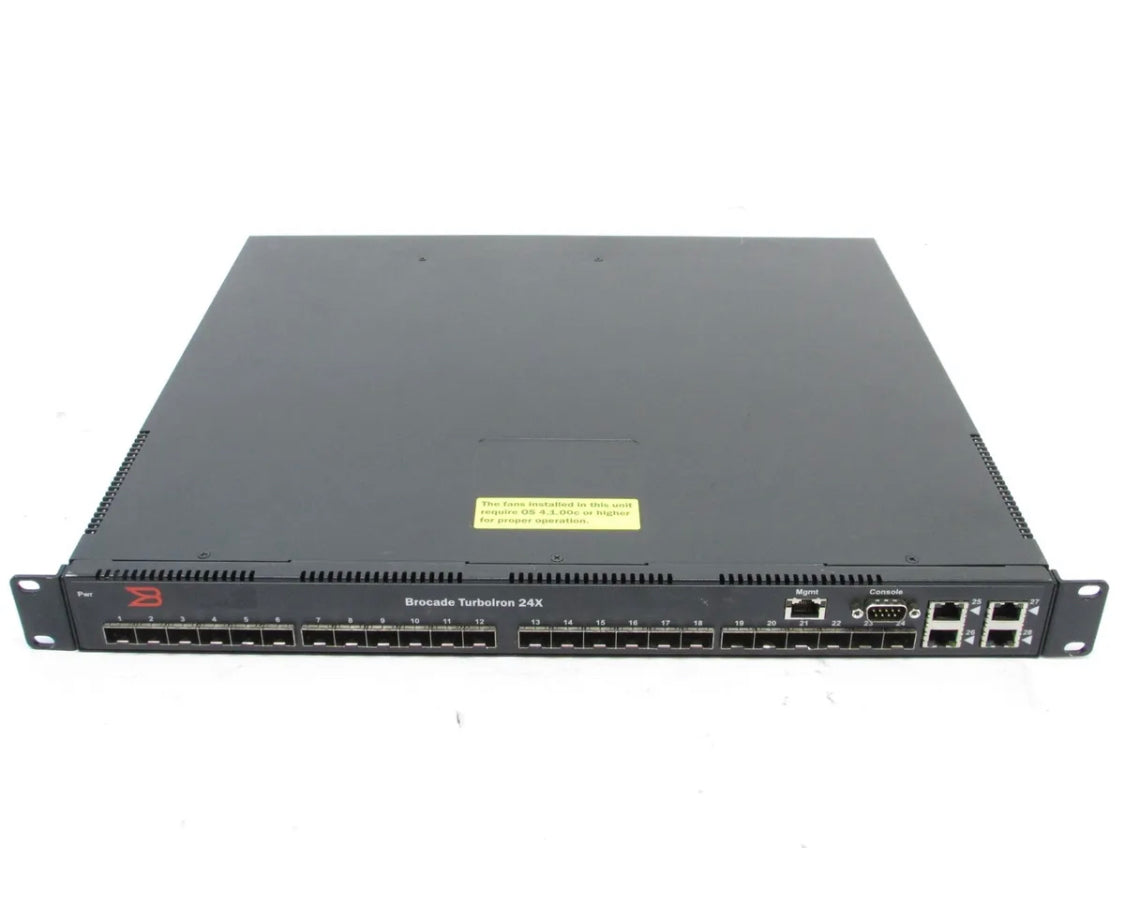 Brocade Switch Rack Brocade TI-24X-AC TurboIron 24-Port Rack Mountable Ethernet Switch – IT ...