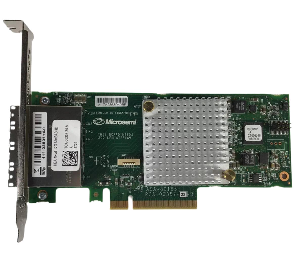 NetApp 111-03801+A0 Microsemi ASA-80165H 4-Port 12G MiniSASHD Host Bus Adapter