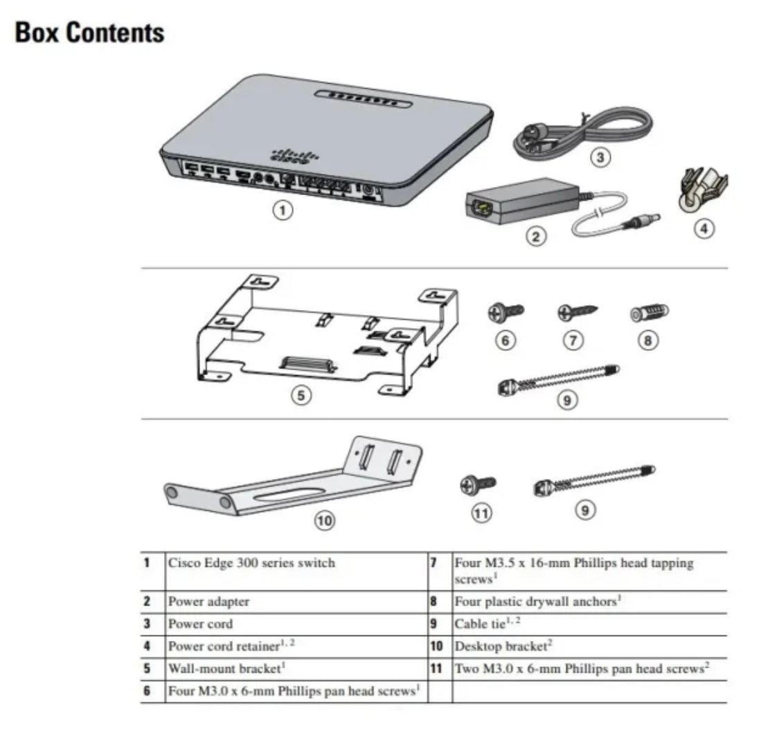 NEW Cisco CS-E300-K9 Ethernet Switch with adapters