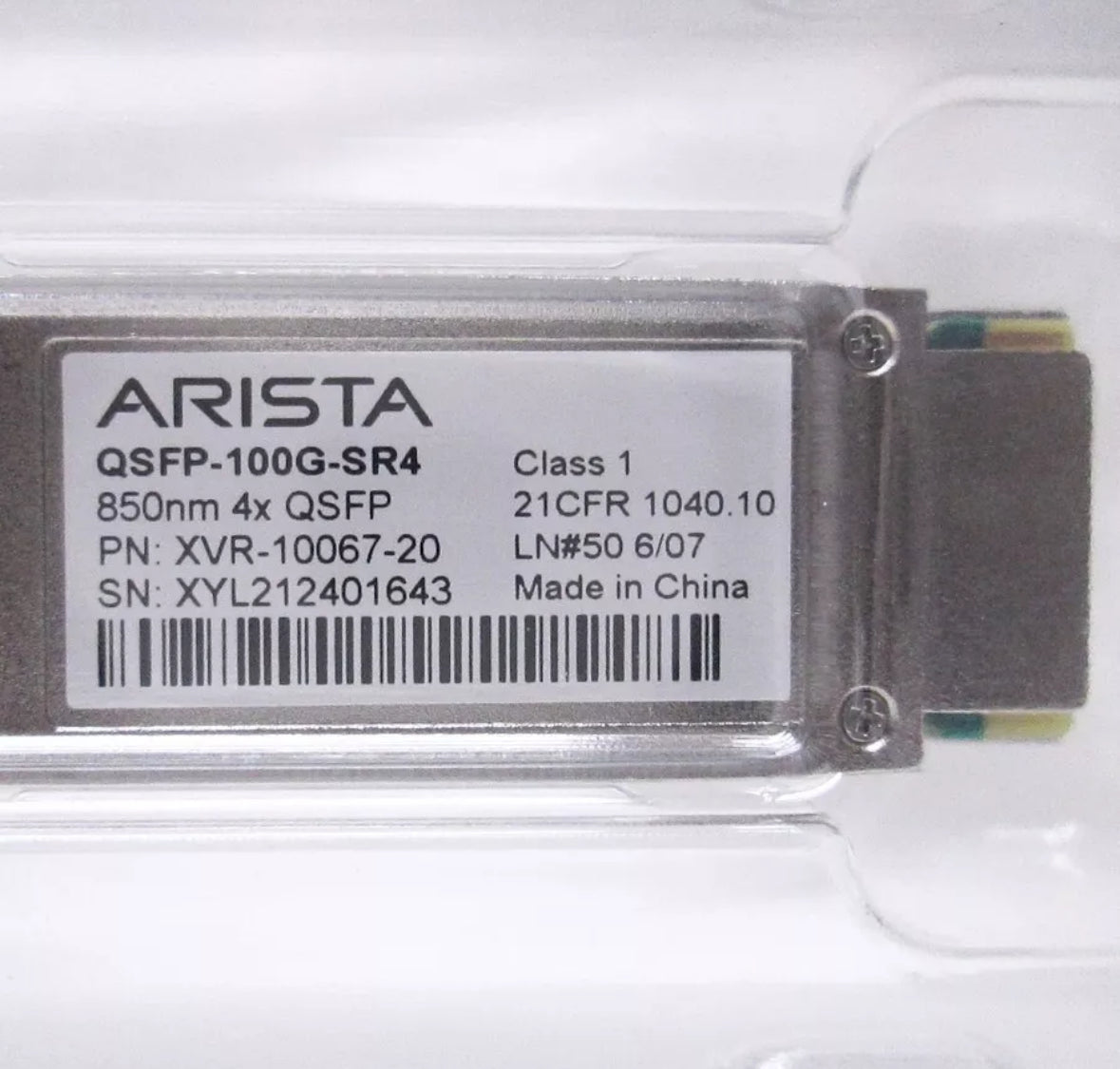 NEW GENUINE Arista QSFP-100G-SR4 100Gbase 850nm QSFP28 XVR-00067 100GbE 100G Optic