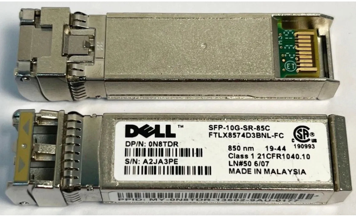 Dell 0N8TDR 850nm SFP-10G-SR-85C 10Gbs sfp+ FTLX8574D3BNL-FC N8TDR NEW