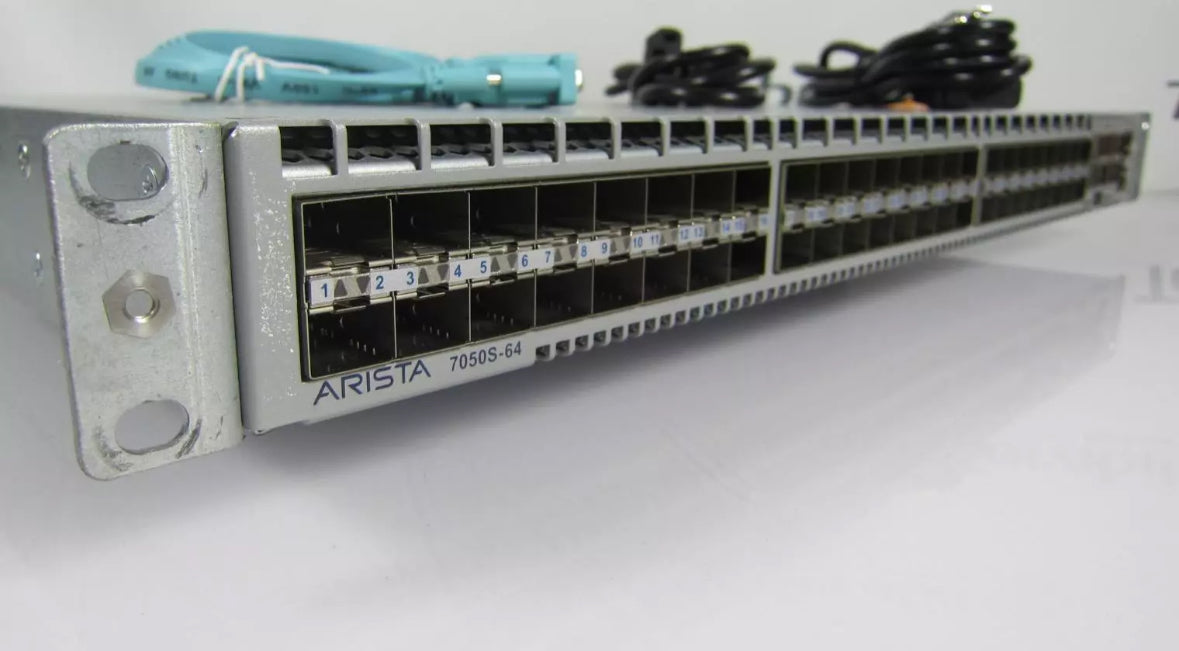 Arista DCS-7050S-64-F 48-Port 10G SFP+ 4x QSFP+ 2x AC PSU Switch F-R Airflow