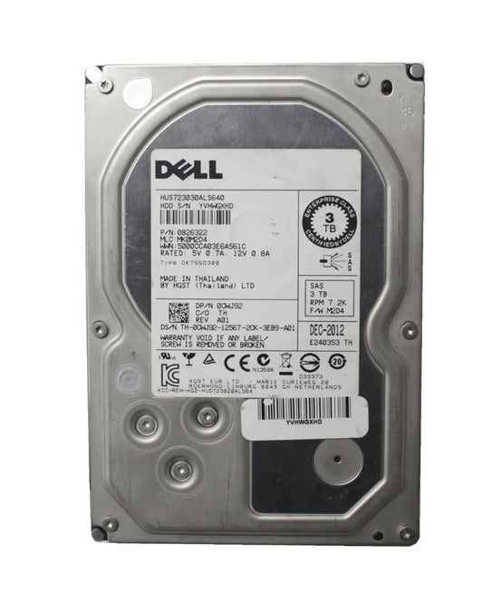 CWJ92 Dell 3TB SAS 7.2K 3.5" 6GBPS HARD DRIVES 0B26322 HUS723030ALS640