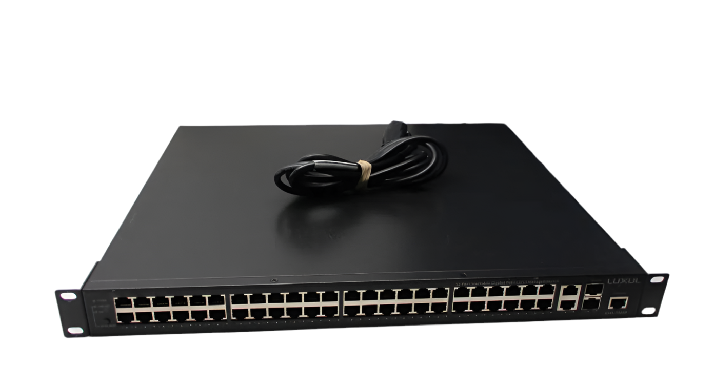 Luxul XMS-7048P 52-Port PoE+ L2/L3 Gigabit Switch With AC power cord